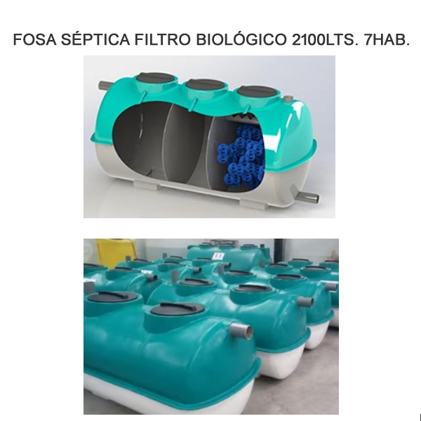 Fosa Séptica con Filtro 6500 litros 26 habitantes POLIETILENO HOMOLOGADA  con marcado CE: 2.253,63 €